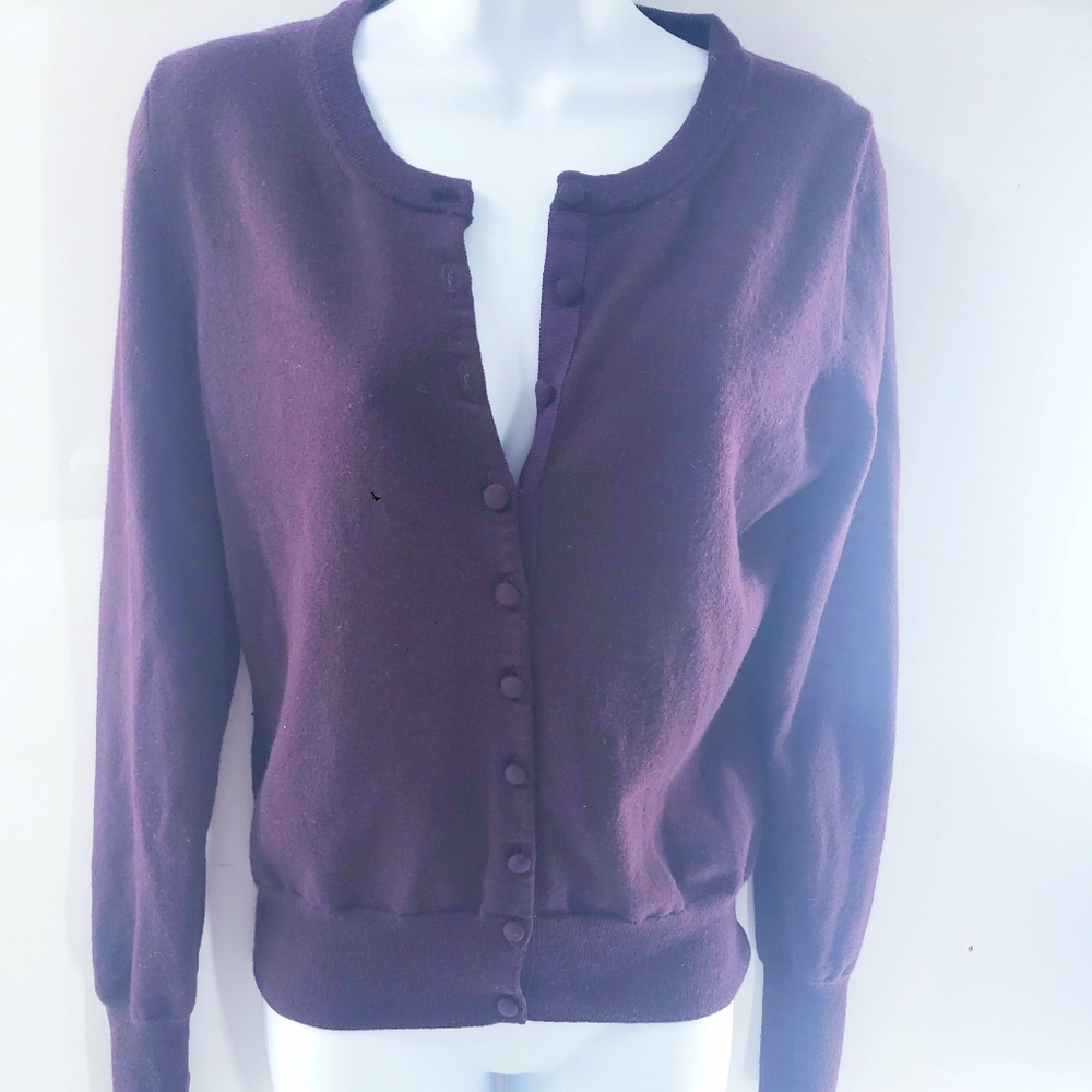 Banana  Republic dark Plum Cardigan Sweater Womens